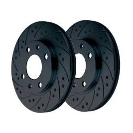 black diamond cross drill and slotted front discs to suit MEGANE 3 RS KBD3054 COM