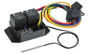 Digital Thermatic Fan Controller Kit - Adjustable 104°F-230°F Range For 12V/24V Radiator Fans