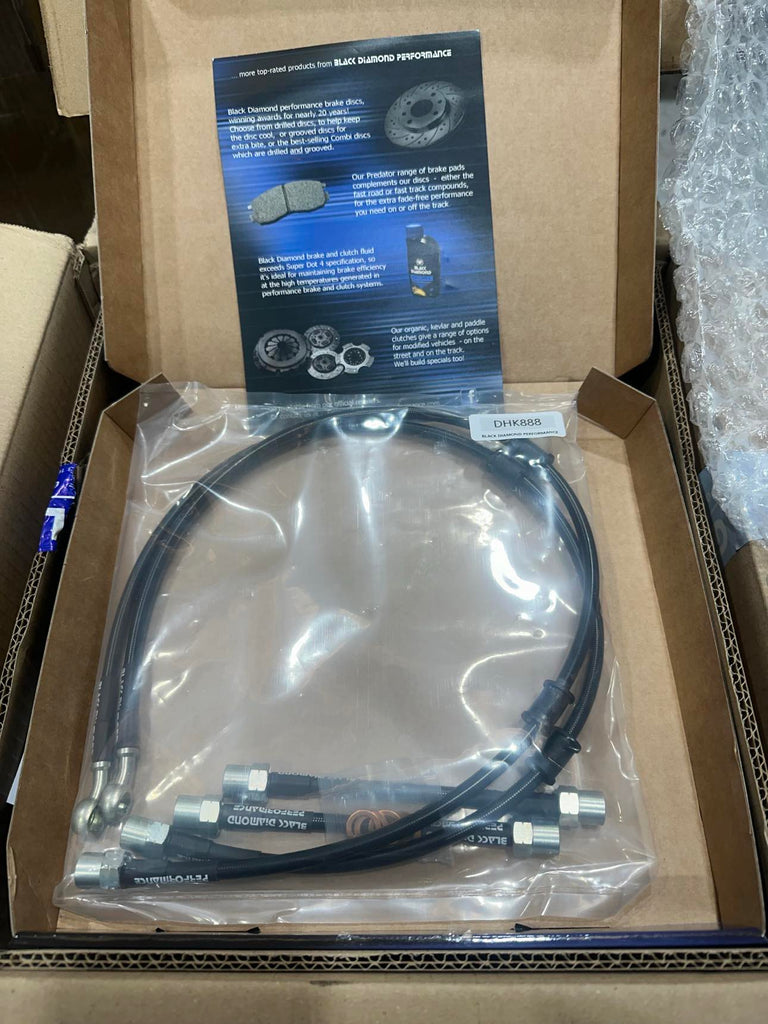 braided brake hose kit by black diamond to suit Megane 3 RS