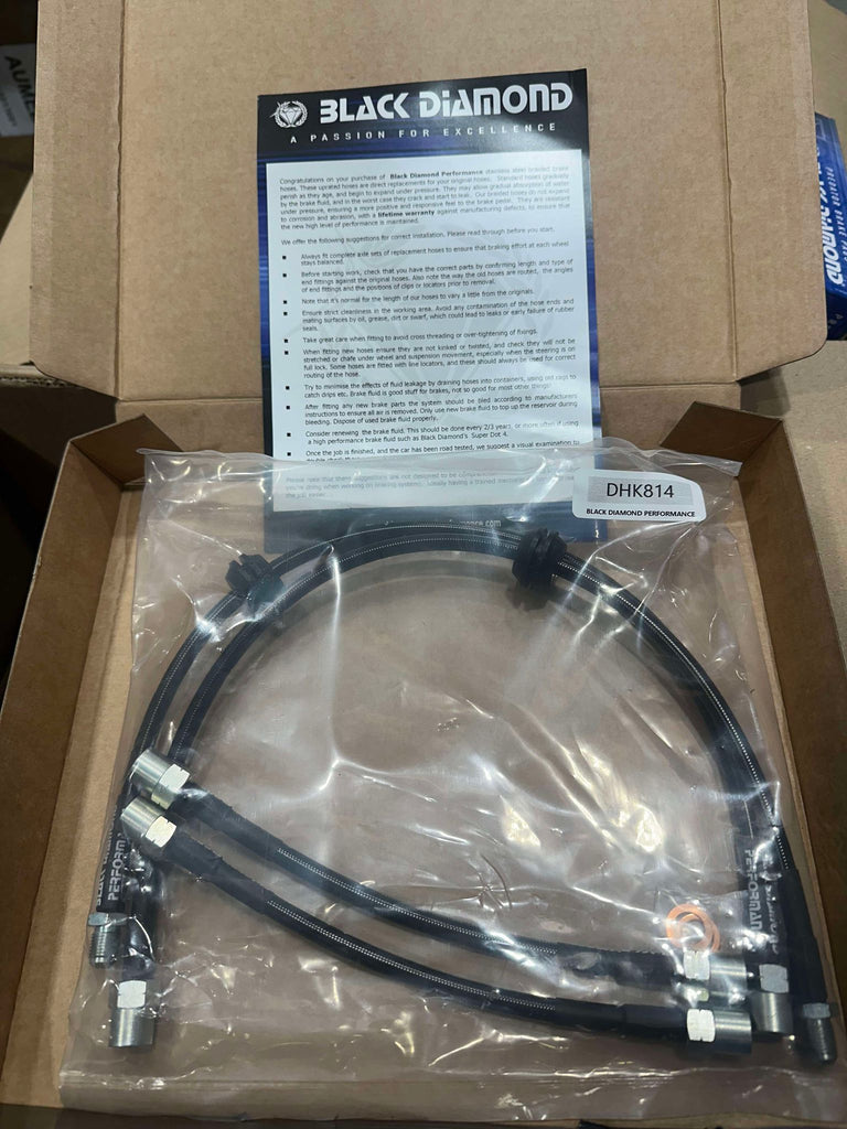 braided brake hose kit by black diamond to suit clio 4 RS