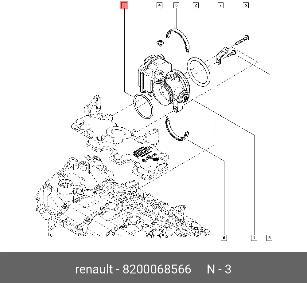 Throttle Body O Ring Seal - Renault Clio 1.4,1.6/ Kangoo 1.6 Scenic 1 All 8200068566
