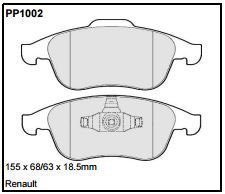 Black diamond fast road front brake pads to suit clio 4 RS Megane II GT 220 PP1002